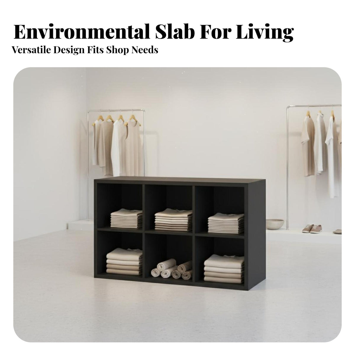 Minimalist Design Retail Island Display Table Versatile Clothing Shop Display Unit Thickened Board Cubby Storage Cabinet for Boutique Owners, Retailers, Vendors, Display Room, Temporary Shops, Trade Display S