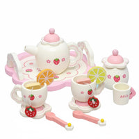 Tea Party Set Durable Wood Build for Toddler Role Play