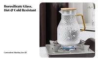 Large Capacity High Borosilicate Glass Pitcher Easy to Clean Heat Resistant Glass Carafe Leak-Proof-Pour-Control-Resistant Spout