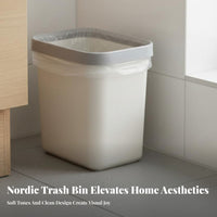 Slim Plastic Trash Bin Space-Saving Narrow Trash Can Pressure Collar Garbage Bin Minimalist Design Slim Garbage Container