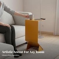 Minimalist Design Z-Base Cantilever Table Modern Design Home Furniture Space-Saving Nightstand Multi-Purpose for Interior Designers, Apartment Dwellers, Living Room, Small Areas, Bedroom, Balcony