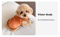 Leash Attachable Warm Cat Jacket Soft & Comfortable Winter Harness Vest Easy On Removable for Young Dogs, Cold Weather, Autumn