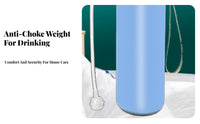 Drink While Lying down Anti-Choke Straw Cup Insulated 3-6 Hours Anti-Choke Nursing Cup Ergonomic Handle for Seniors, In Bed, Bedside, Travel