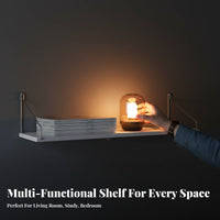 No-Drill Installation Single Floating shelf Space-Saving Wall Shelf Multi-Purpose Display Rack Strong Load-Bearing for Homeowners, Interior Decorators, Living Room, Bedroom, Bathroom, Entryway
