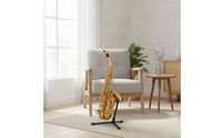 Glossy Curved Saxophone Smooth B-Flat Saxophone Compact Woodwind Instrument Portable for Students, School Band