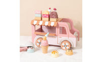 12 Pieces Wooden Ice Cream Stand Gift Idea Toy Ice Cream Truck Educational Dessert Vending Stand Toy for Girls, Kids, Playroom, Nursery