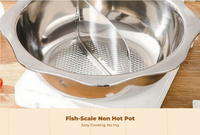 Stainless Steel Divided Hot Pot, Induction Compatible