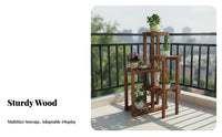 Space-Saving Multi-Tier Corner Flower Stand Sturdy Construction Tiered Corner Stand Stable Structure Plant Shelf Strong Load-Bearing for Gardeners, Homeowners, Apartment Dwellers, Balcony, Outdoor, Indoor, Living Room