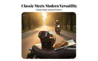 Retro Open Face Helmet 3C Certified Retro Leather Half Helmet High-Strength Shell Riding Headwear for Men, Women, Summer, Cruising, City Commuting