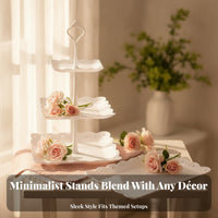 10 Pieces Lace-Like Three-Tier Square Stand Lightweight Three-Tier Round Stand Ornate Tiered Dessert Display Space-Saving Storage