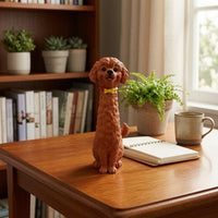 Resin Dog Figurine Vase Standing Dog-Shaped Vase Hand-Finished for Tabletop