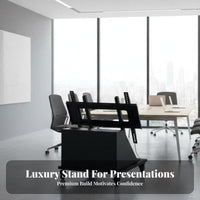 Rolling Teleprompter Stand Portable TV Floor Stand with Wheels Full-Rotation Wheels Casters Mobile Floor Display Cart for Presenters, Conference