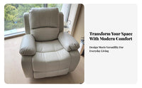 Adjustable Recline Electric Recliner Compact Design Push-Back Recliner Extendable Footrest Single Sofa Thickly Padded for Apartment Dwellers, Adults, Seniors, Living Room, Bedroom, Reading Corner, Office