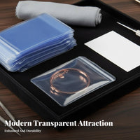 100 Pieces PVC Self-Sealing Pouch High See-Through Quality PVC Jewelry Pouch Thickened Transparent Self-Sealing Bag for Crafters, Drawer Organization