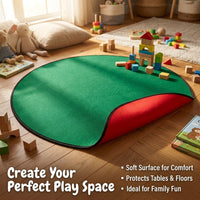 Felt Puzzle Storage Mat for Kids with Roll Design for Home Portable Organizer with Floor Protection