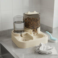 Weighted Pet Feeder and Waterer Easy to Clean Weighted Food and Water Dispenser Large Capacity 2 in 1 Pet Feeder for Cats, Dogs
