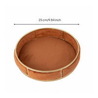 uncoveredTop Round Jewelry Display Tray Lined Interior Velvet Jewelry Tray Segmented Finger Band Holder Holder Dish Decorative for Vanity, Counter