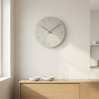 Wooden Wall Clock Non Ticking Roman Numeral Wall Clock Decorative for Office