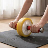 Core Roller Wheel Metal Handles Ab Exercise Wheel Silver End Cap for Indoor