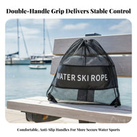 EVA Foam Handles Water-Ski Tow Rope Black Grips Water Ski Rope Mesh Drawstring Bag Coiled Storage for Board Sports, Kayaking