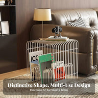 Wall-Mountable Multi-Tier Unobstructed Shelf Single-Tier Minimalist Design Wireframe Cube Shelf Space-Saving Design End Table Sturdy Construction for Homeowners, Apartment Dwellers, Students, Bedroom, Living Room, Home Office, Entryway