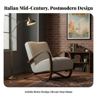 Italian design Upholstered Single Sofa Minimalist Design Upholstered Armchair Post-Modern Aesthetic Accent Chair Soft Fabric Upholstery for Homeowners, Readers, Interior Designers, Living Room, Bedroom, perusing corner, Office
