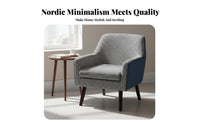 3 Pieces Modern Design 2 Armchairs and Side Table Comfortable paddings Lounge Group with Table Plush Upholstery Conversation Set space-saving Size for pairs, Families, Homeowners, Living Room, Bedroom, study corner, Reception Area