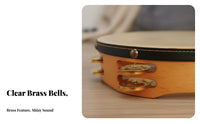 Sheepskin Tambourine Brass Jingling Discs Jingling Discd Frame Drum Clear Sound Percussion Instrument for Dancers, Music Students