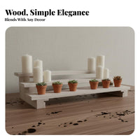 Trapezoid Display Riser Tiered Design Plant Stand Space-Saving Stepped Display Riser for Collectors, Desktop, Countertop, Windowsill