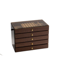 Walnut Five-Layer Chinese Style Jewelry Storage Box for Rings, Bracelets, Earrings, and Necklaces