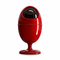Open Top Capsule Trash Bin Compact Trash Bin with Dual Compartments Space-Saving Wastebasket Glossy for Office, Bedroom