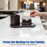 Wooden Business Card Holder, Desktop Organizer, Large Capacity, Office Reception, Unisex, Multiple Designs