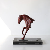 Stylized Abstract Horse Sculpture Compact Resin Horse Sculpture Slim for Office
