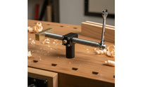 Stainless Steel & Brass Woodworking Bench Dog Vise Ratchet Handle Workbench Hold down Clamp CNC Machined Quick Release Bench Vise for Woodworkers, Carpenters, Garage
