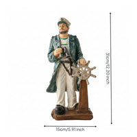 Fishermen Figurine Nautical Fishermen Statue Freestanding Ornament for Mantel