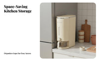 Rice Dispenser Food Grade Material Sealed Rice Storage Bin Single Press Dispense for Narrow Areas, Pantry