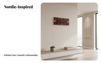 Silent Movement Horizontal Wall Clock Minimalist Design Rectangular Wooden Clock Non-Ticking for Homeowners, Living Room, Bedroom, Hallway