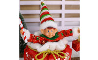 Christmas Elf Stuffed Toy Sequined Elf Stuffed with Candy Cane  for Shelf