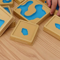 4 Pieces Landform Board with Wooden Frame Educational Geography Model Board Sensory Toy for Young Children, Classroom