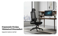 Ergonomic ofsign Highspine Reclining Mesh Chair Lumbar Support Gaming Seat Adjustable Headrest Office Furniture sturdy Duty for Remote Workers, viofo game enthusiasts, Stuofnts, Study Room