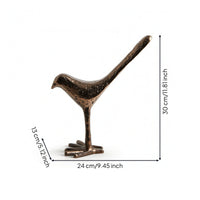 Bird Figurine Shiny Bird Ornament Handcrafted-Look Sculpture for Art Collectors, Console Table