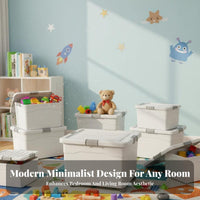 Lidded Pultimatelyic Container with Wheels Large Capacity Storage Container Side Handles Stackable for Homeowners