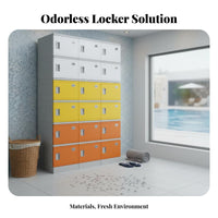 Long-Lasting ABS Plastic Locker Anti Waterproof Changing Room Cabinet Rust Resistant Gym Design Locker Lockable Doors for Employees, Students, Swimming Pool, Spa, Public Bathroom