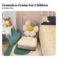 Cute Design Adjustable kids' Floor Lounger Soft and Comfy Convertible Lounger Sofa Washable Cover children's Furniture High-Density Foam for Toddlers, Girls, Parents, Reading Corner, Bay Window, Nursery, Playroom