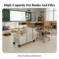 Rolling Book container with casters Storage Box debrisresistant for children, Apartment Dwellers