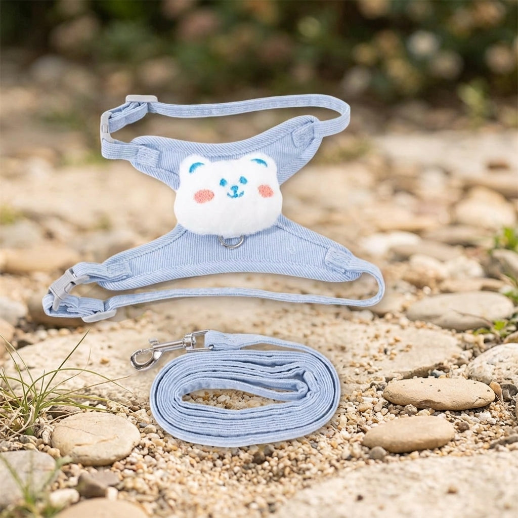 Cat Harness and Leash Set, Adjustable Polyester Vest Style Kitten Harness with Kitten Leash, Small Cat Outdoor Walking Gear, Not Retractable