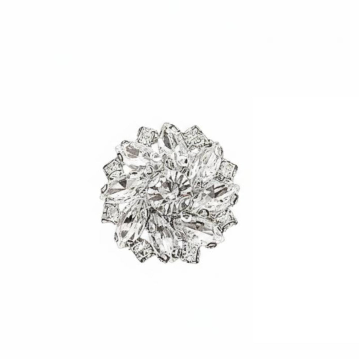 Sparkling Rhinestones Diamante Clothing Button DIY Accessory Jeweled Floral Buckle Elegant Design for Seamstresses, Crafters