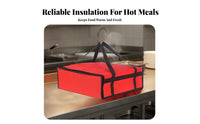 Meal Transport Bag Zipper Closure Insulated Thermal Pizza Pouch Heavy-Duty Straps for Restaurants, Caterers, Takeaway Service