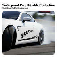 Reflective Checkered Flag Car Sticker Sporty Design Vinyl Body Decal Weatherproof for DIY Customizers, Truck Owners