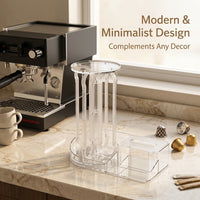 Coffee Capsule Holder, Clear Acrylic Freestanding Pod Stand, Rotating Storage Rack for Kitchen Counter, Organizer for Office
